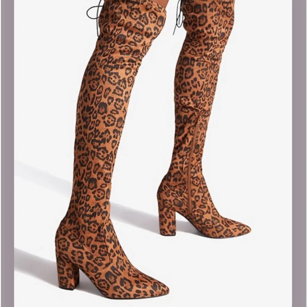 ShoeDazzle | Leopard‎ Aubriana Over-the-Knee Boot